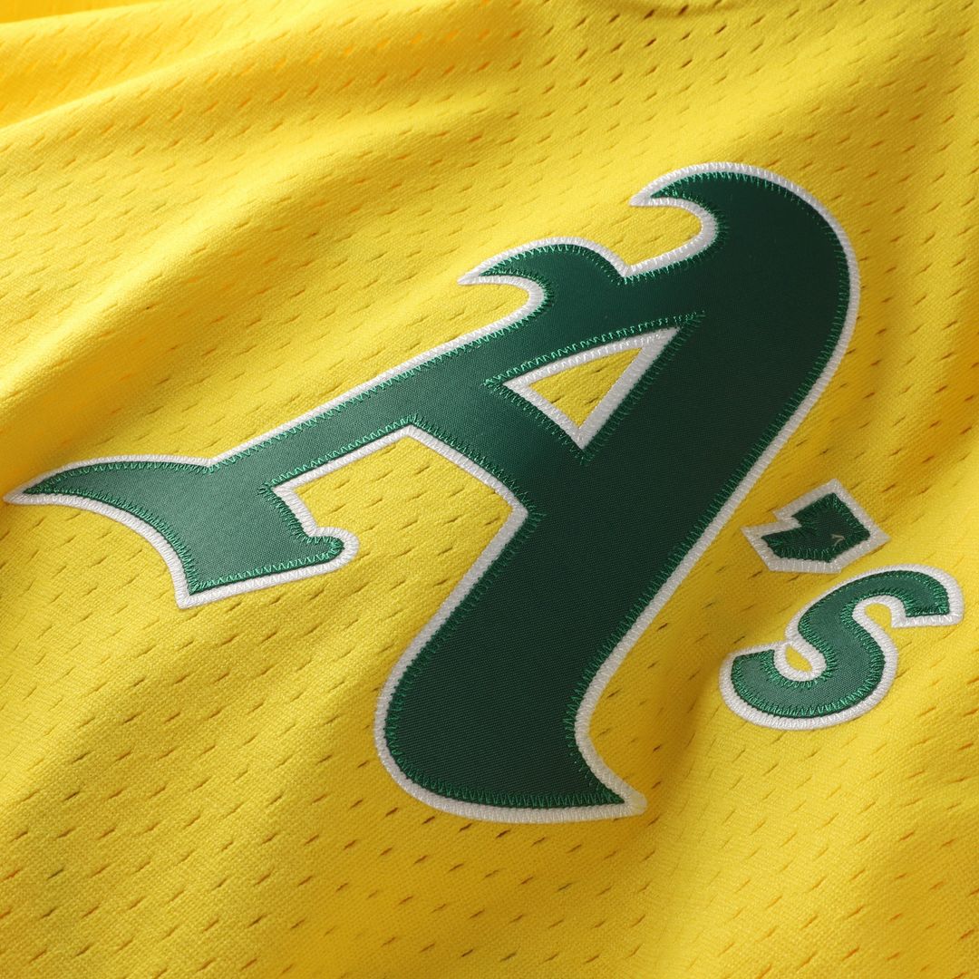 Rickey Henderson Athletics Mitchell & Ness Authentic Batting Practice Jersey - Yellow Official MLB Team Apparel Baseball Fan Gear