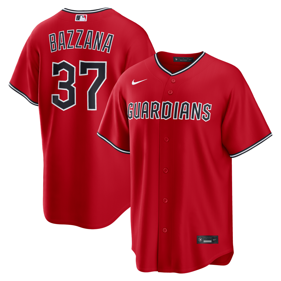 Travis Bazzana Cleveland Guardians Nike Alternate Replica Jersey - Red Official MLB Team Apparel Baseball Fan Gear