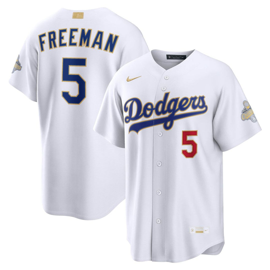 Freddie Freeman Los Angeles Dodgers Nike 2026 Gold Collection Stadium Jersey - White Official MLB Team Apparel Baseball Fan Gear