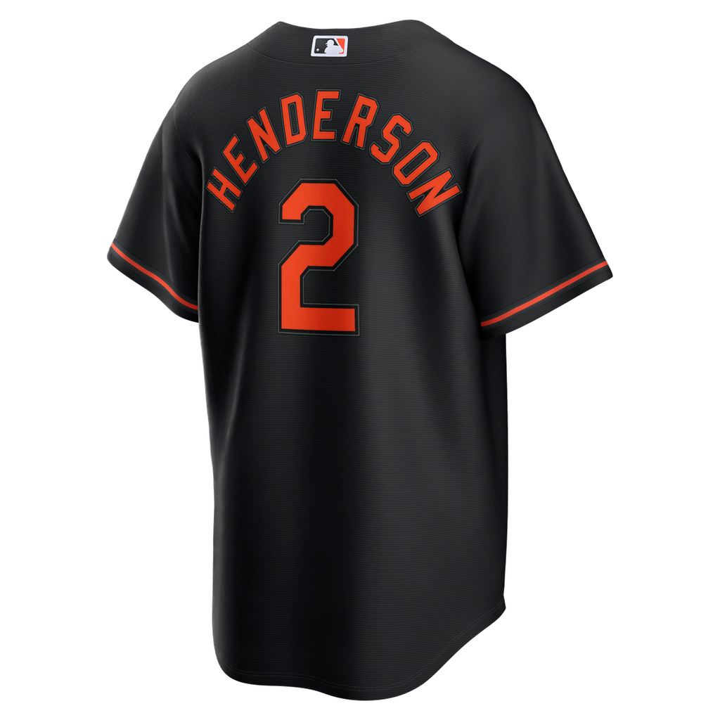 Gunnar Henderson Baltimore Orioles Nike Alternate Replica Jersey - Black Official MLB Team Apparel Baseball Fan Gear