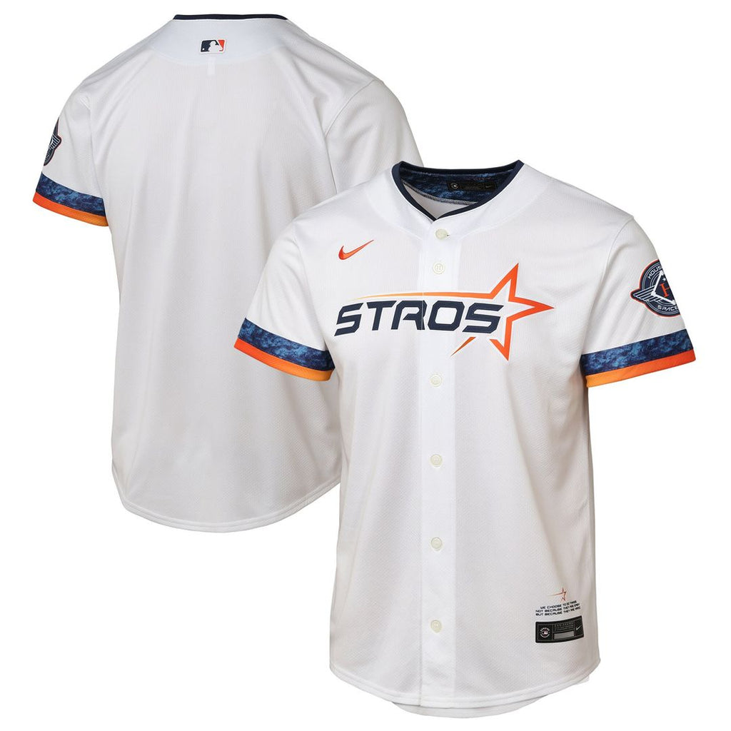 Houston Astros Nike Youth 2025 City Connect Limited Jersey - White Official MLB Team Apparel Baseball Fan Gear