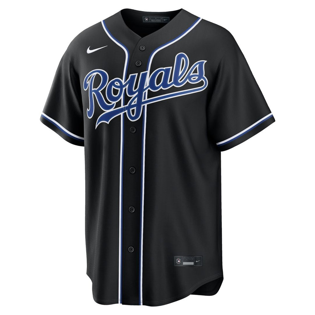 Kansas City Royals Nike Fashion Replica Black Out Jersey Official MLB Team Apparel Baseball Fan Gear