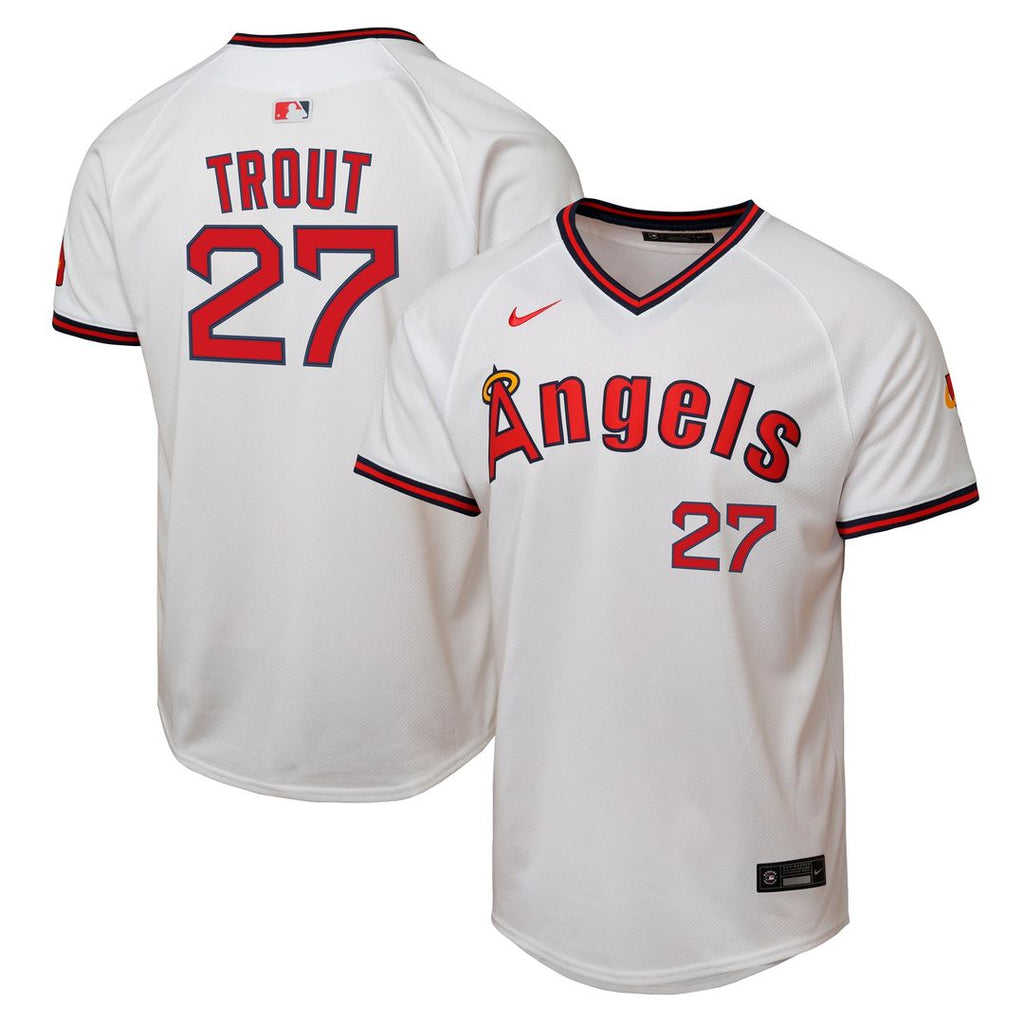 Mike Trout Los Angeles Angels Nike Youth Alternate 2 Limited Player Jersey - White Official MLB Team Apparel Baseball Fan Gear