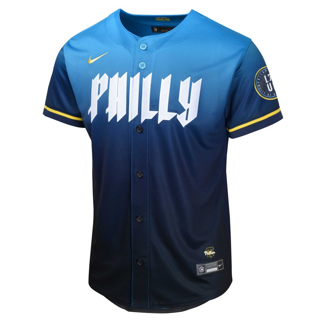 Philadelphia Phillies Nike Youth 2024 City Connect Limited Jersey - Blue Official MLB Team Apparel Baseball Fan Gear