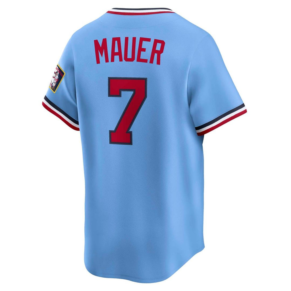 Joe Mauer Minnesota Twins Nike Throwback Cooperstown Collection Limited Jersey - Light Blue Official MLB Team Apparel Baseball Fan Gear