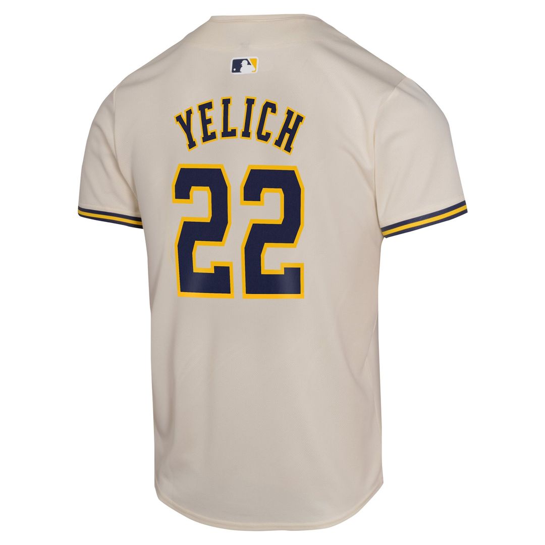 Christian Yelich Milwaukee Brewers Nike Youth Home Game Player Jersey - Cream Official MLB Team Apparel Baseball Fan Gear