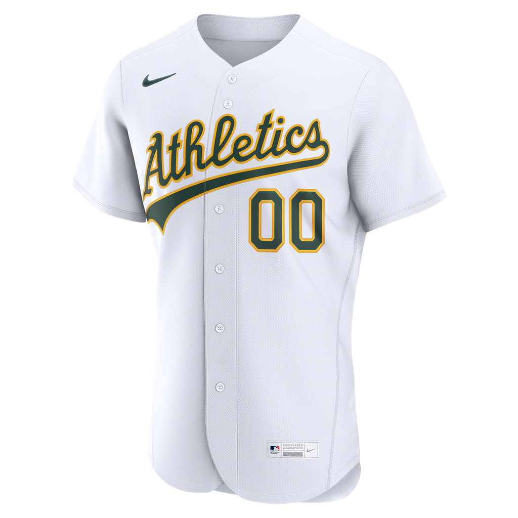 Athletics Nike Home Authentic Custom Jersey - White Official MLB Team Apparel Baseball Fan Gear