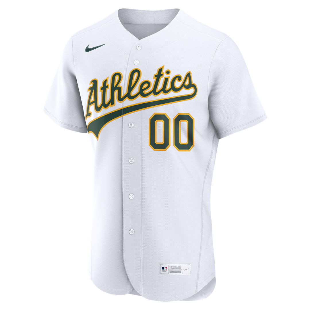 Athletics Nike Home Authentic Custom Jersey - White Official MLB Team Apparel Baseball Fan Gear