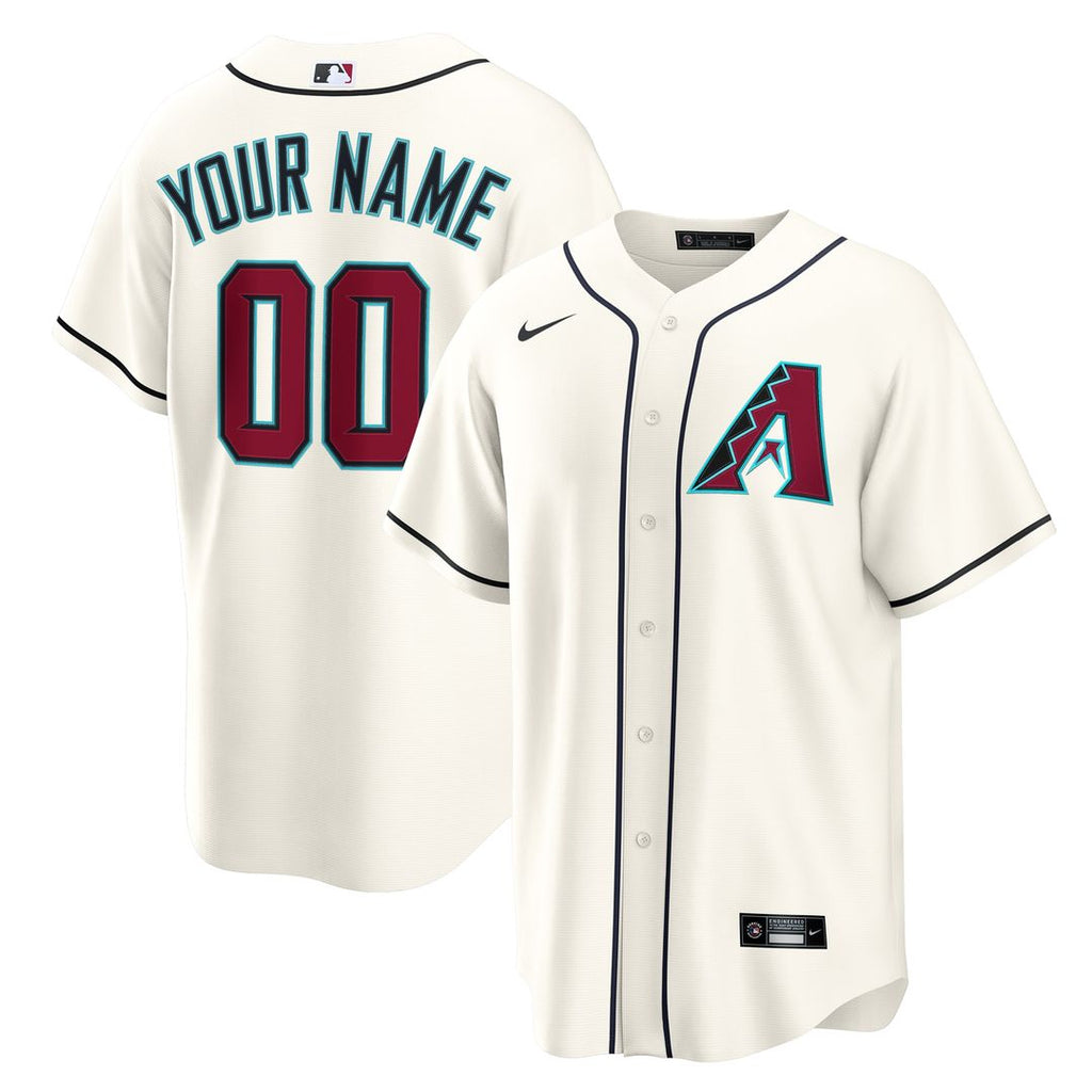 Arizona Diamondbacks Nike Home Custom Replica Jersey - Cream Official MLB Team Apparel Baseball Fan Gear