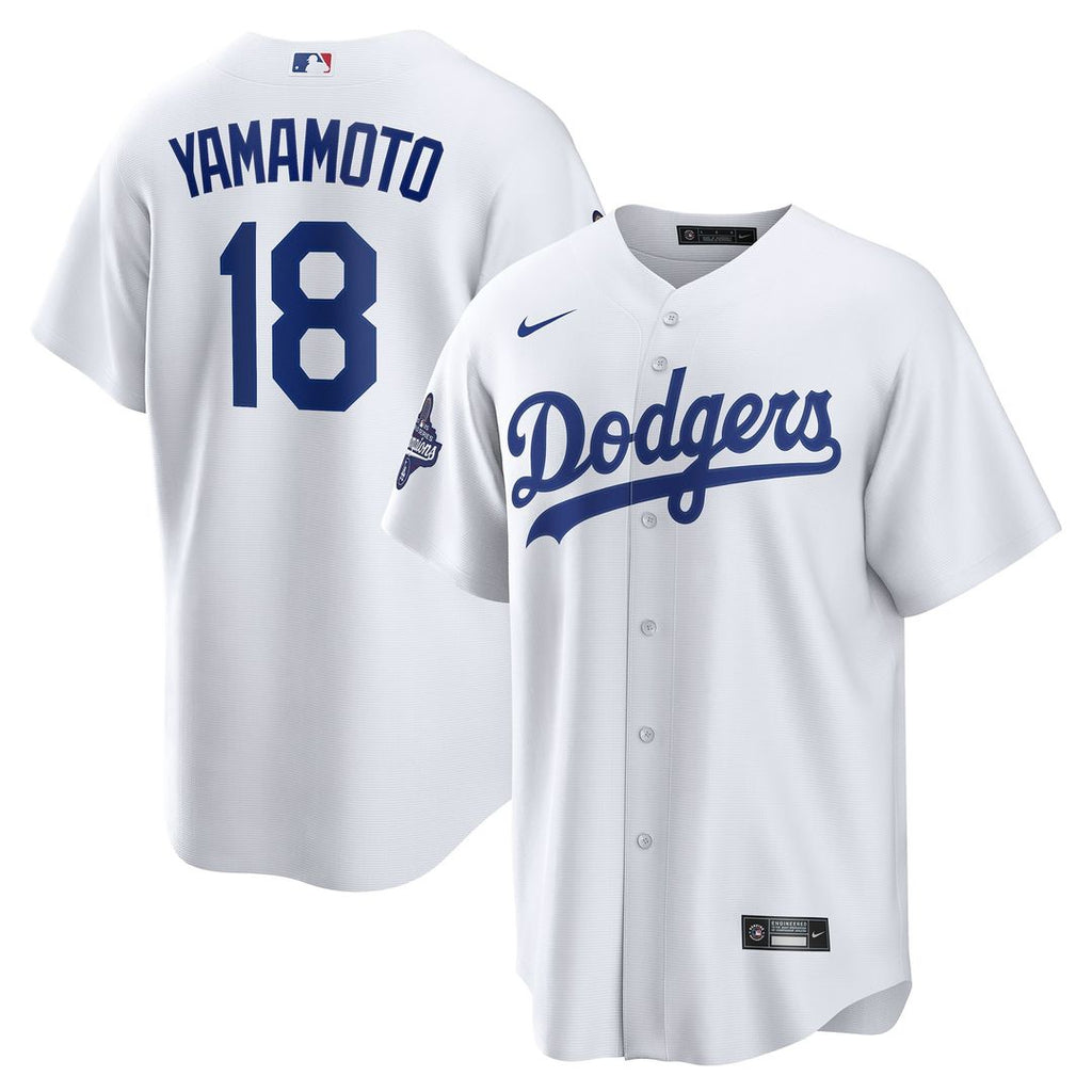 Yoshinobu Yamamoto Los Angeles Dodgers Nike 2025 World Series Champions Home Replica Jersey - White Official MLB Team Apparel Baseball Fan Gear