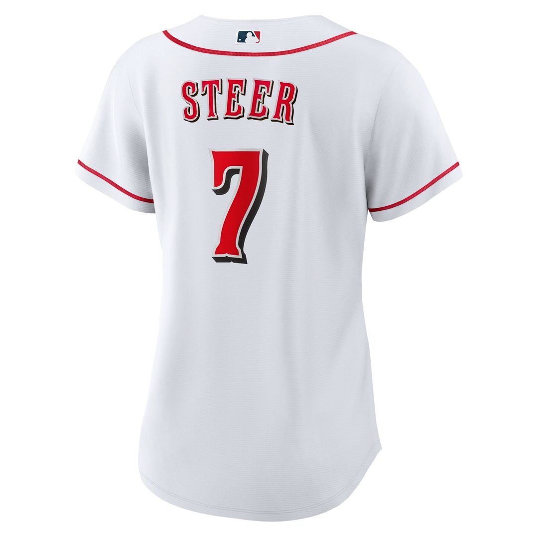 Spencer Steer Cincinnati Reds Nike Women's Home Replica Jersey - White Official MLB Team Apparel Baseball Fan Gear