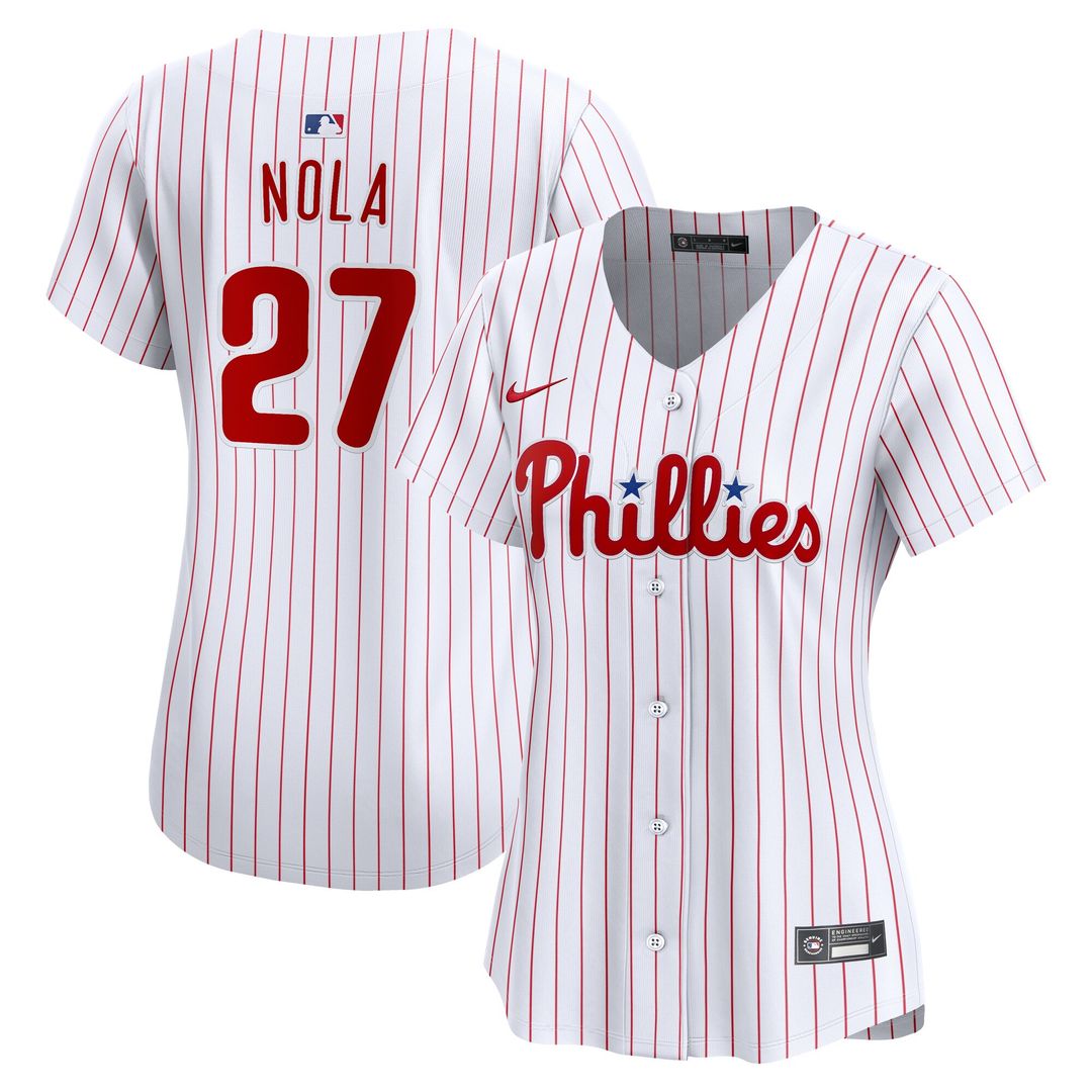 Aaron Nola Philadelphia Phillies Nike Women's Home Limited Player Jersey - White Official MLB Team Apparel Baseball Fan Gear