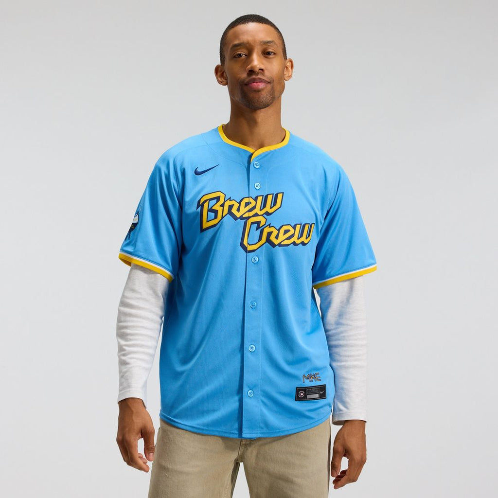 Milwaukee Brewers Nike City Connect Limited Jersey - Light Blue Official MLB Team Apparel Baseball Fan Gear