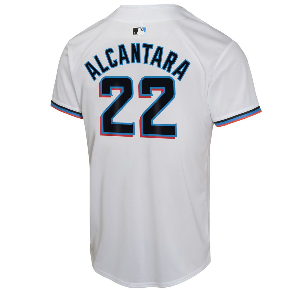 Sandy Alcantara Miami Marlins Nike Youth Home Game Player Jersey - White Official MLB Team Apparel Baseball Fan Gear