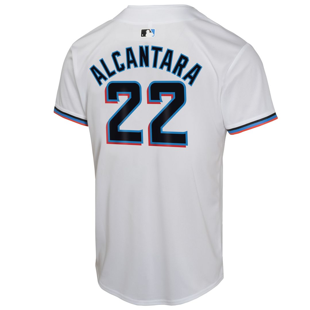 Sandy Alcantara Miami Marlins Nike Youth Home Game Player Jersey - White Official MLB Team Apparel Baseball Fan Gear