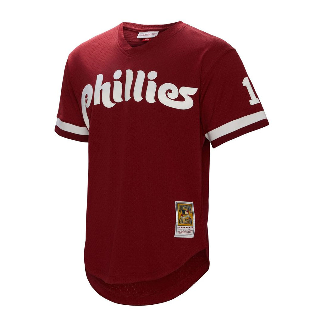 John Kruk Philadelphia Phillies Mitchell & Ness Big & Tall Cooperstown Collection Mesh Batting Practice Jersey - Burgundy Official MLB Team Apparel Ba