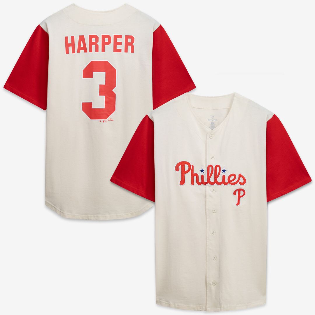 Philadelphia Phillies Profile Big & Tall Two-Color Fashion Jersey - Cream/Red Official MLB Team Apparel Baseball Fan Gear