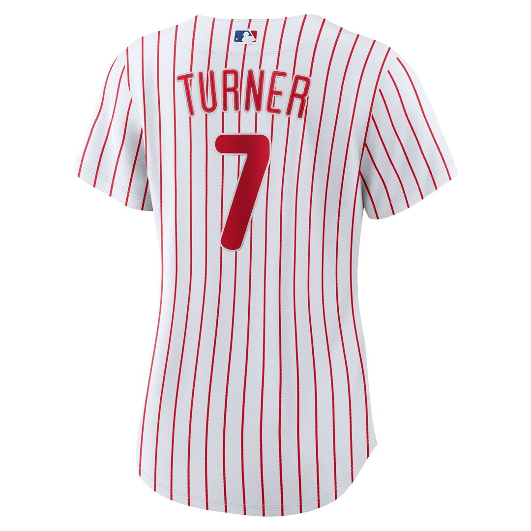 Trea Turner Philadelphia Phillies Nike Women's Home Replica Player Jersey - White Official MLB Team Apparel Baseball Fan Gear