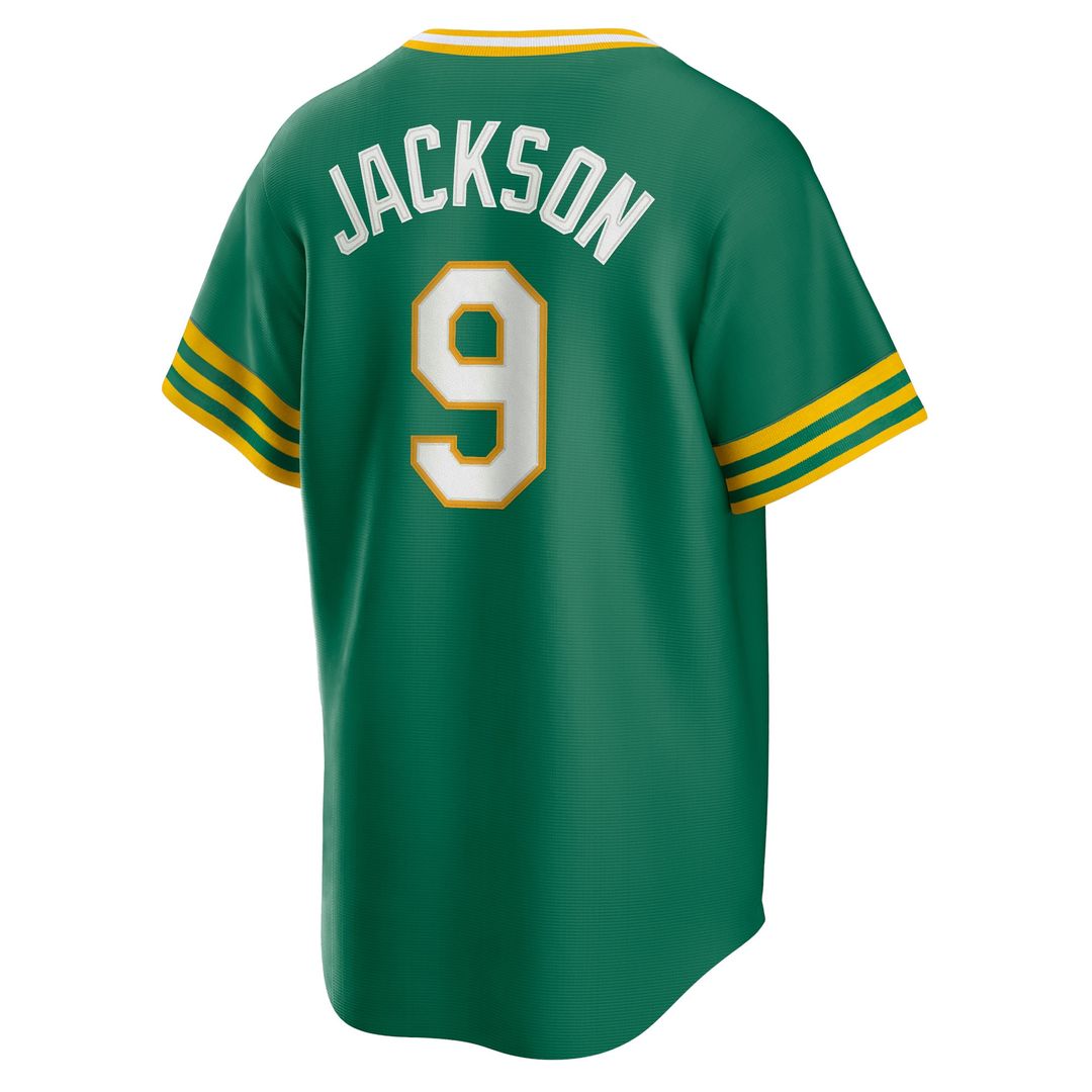 Reggie Jackson Athletics Nike Road Cooperstown Collection Player Jersey - Kelly Green Official MLB Team Apparel Baseball Fan Gear