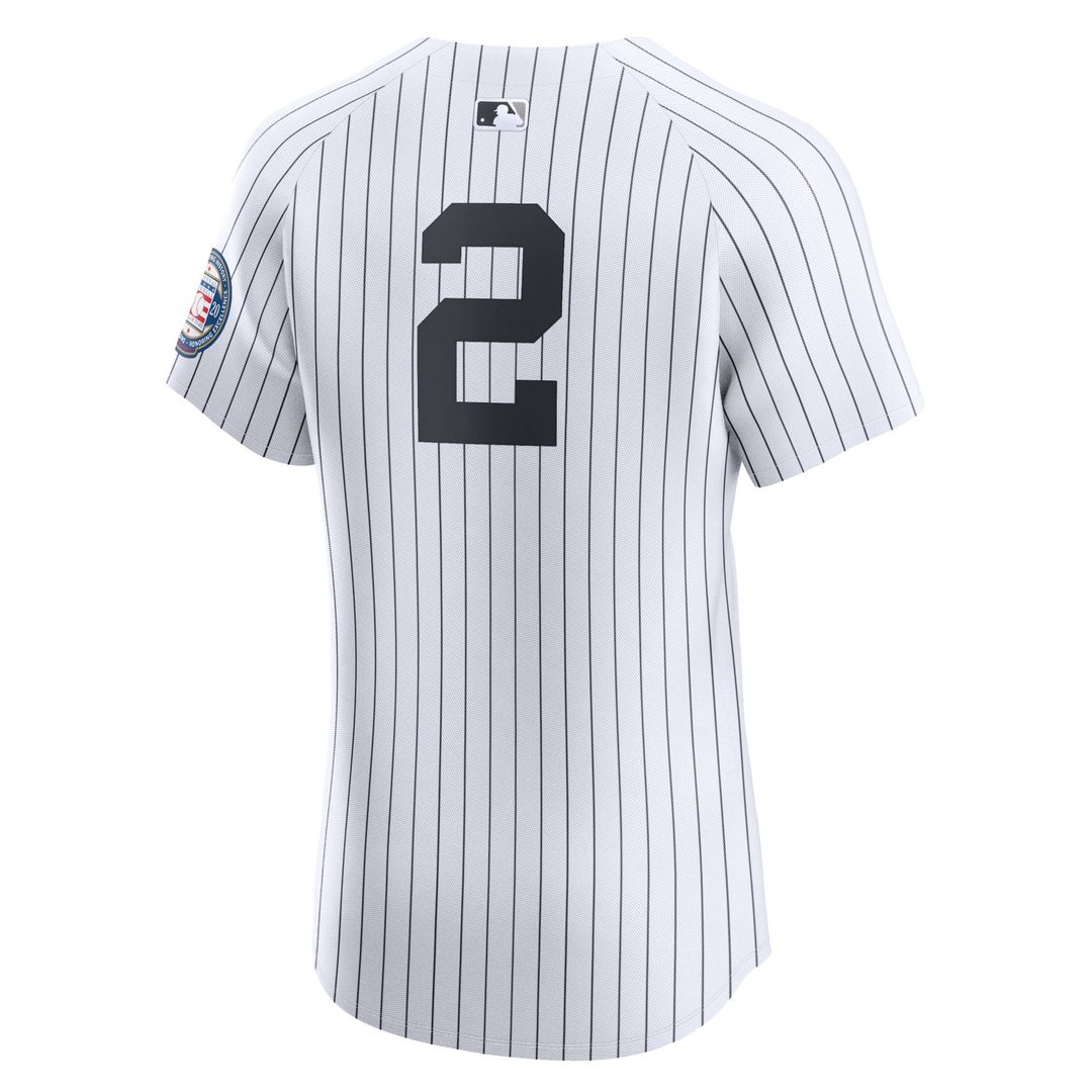 Derek Jeter New York Yankees Nike Home 2020 Hall of Fame Induction Patch Elite Player Jersey - White Official MLB Team Apparel Baseball Fan Gear