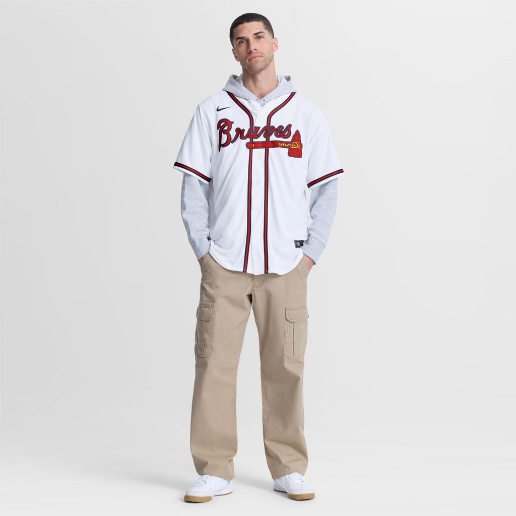 Spencer Schwellenbach Atlanta Braves Nike Home Replica Jersey - White Official MLB Team Apparel Baseball Fan Gear