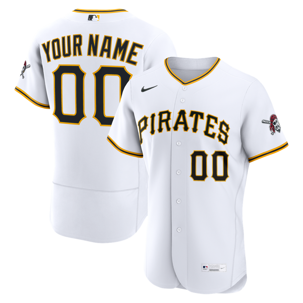 Pittsburgh Pirates Nike Home Authentic Custom Jersey - White Official MLB Team Apparel Baseball Fan Gear