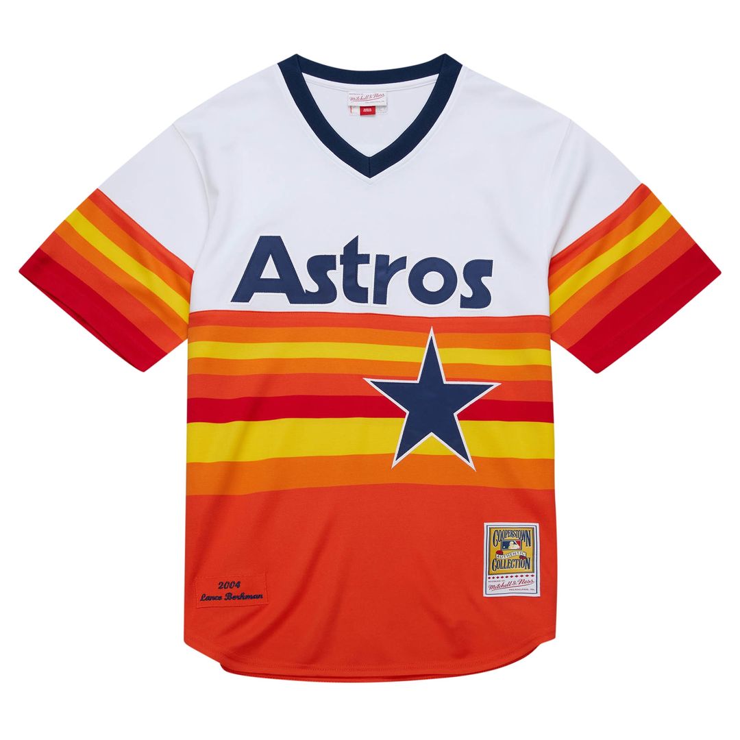 Lance Berkman Houston Astros Mitchell & Ness 2004 Cooperstown Collection Authentic Throwback Jersey - White Official MLB Team Apparel Baseball Fan Gea