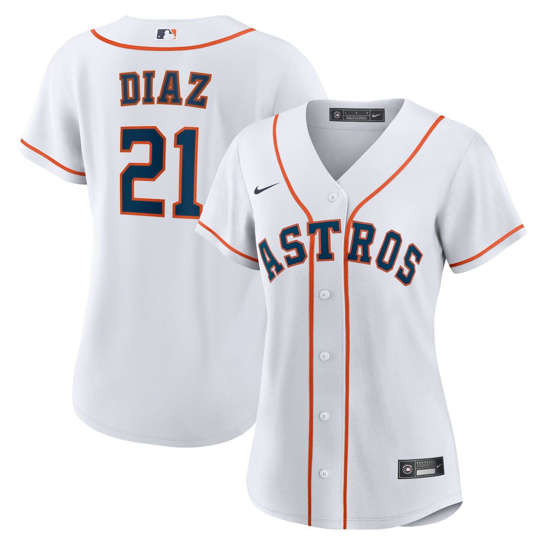 Yainer Diaz Houston Astros Nike Women's Home Replica Jersey - White Official MLB Team Apparel Baseball Fan Gear
